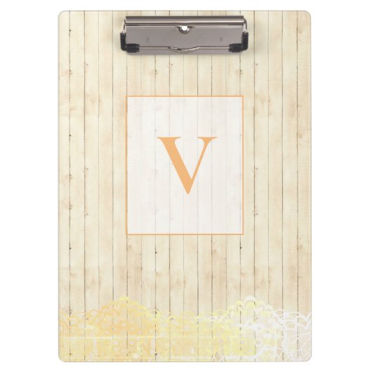 Modern stijlvol monogram  hout 2 klembord (Voorkant)