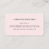 Modern Stijlvol Monogram Initiaal Minimal Blush Pi Visitekaartje (Achterkant)