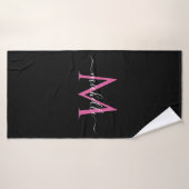 Modern stijlvol monogram initiaal op maat badhanddoek (Badhanddoek)