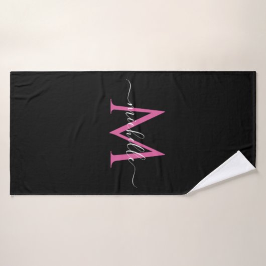 Modern stijlvol monogram initiaal op maat badhanddoek (Badhanddoek)