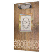 Modern stijlvol monogram Patroon hout Klembord (Links)