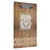 Modern stijlvol monogram Patroon hout Klembord (Rechts)