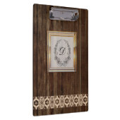 Modern stijlvol monogram Patroon  hout Klembord (Rechts)