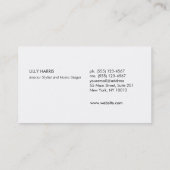 Modern stijlvol monogram, professioneel zwart visitekaartje (Achterkant)