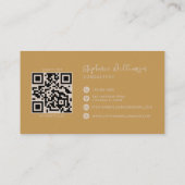 Modern stijlvol monogram QR-code minimaal goud Visitekaartje (Achterkant)
