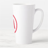 Modern stijlvol monogram rood Initiaal letter wit Latte Mok (Rechts)