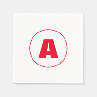 Modern stijlvol monogram rood Initiaal letter wit