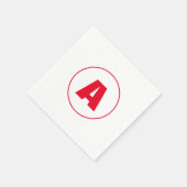 Modern stijlvol monogram rood Initiaal letter wit Servet (Hoek)