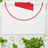 Modern stijlvol monogram rood Initiaal letter wit Theedoek (Gevouwen)