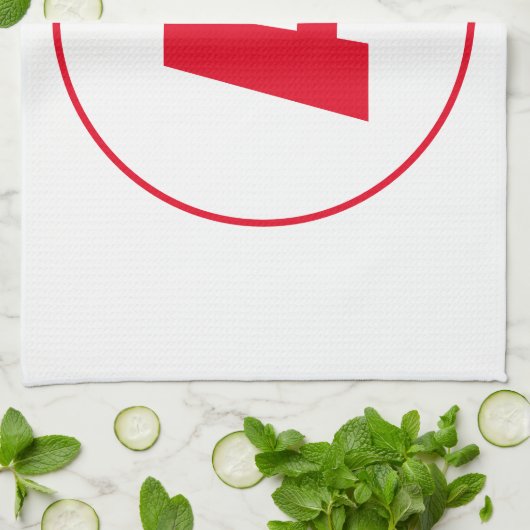 Modern stijlvol monogram rood Initiaal letter wit Theedoek (Gevouwen)