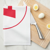 Modern stijlvol monogram rood Initiaal letter wit Theedoek (Quarter Fold)