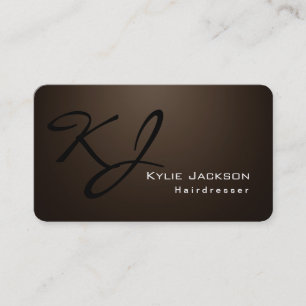 Modern stijlvol Monogram Sepia Brown Visitekaartje