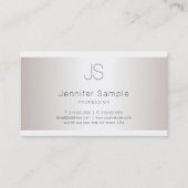 Modern stijlvol monogram stijlvol design en zilver visitekaartje (Voorkant)