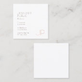 Modern stijlvol Monogram Trendy Design Luxury Plai Vierkante Visitekaartje (Voorkant / Achterkant)