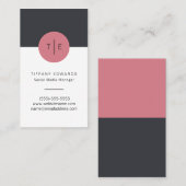 Modern Stijlvol Monogram Visitekaartje Nr.2 (Voorkant / Achterkant)