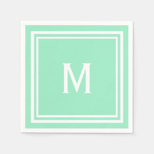 Modern stijlvol neo Mint Green Custom Monogram Servetten