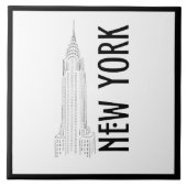 Modern stijlvol New York Sity Black White Tegeltje (Voorkant)