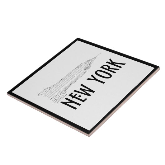 Modern stijlvol New York Sity Black White Tegeltje (Zijkant)