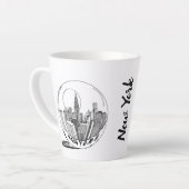 Modern stijlvol New York Sity in Ball Black White Latte Mok (Linkerhoek)