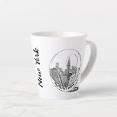 Modern stijlvol New York Sity in Ball Black White Latte Mok (Rechterhoek)