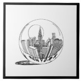 Modern stijlvol New York Sity in Ball Black White Tegeltje (Voorkant)