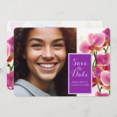 Modern Stijlvol Orchideeën Afstuderen Save the Dat Save The Date (Voorkant / Achterkant)