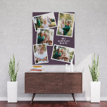 Modern stijlvol paars decor met meerdere foto's canvas afdruk<br><div class="desc">Moderne,  stijlvolle multifotoreporganisatie voor thuisgebruik. De moderne paarse kleur kan worden veranderd.</div>