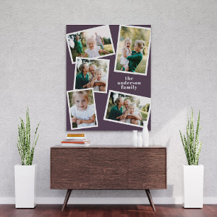 Modern stijlvol paars decor met meerdere foto's canvas afdruk