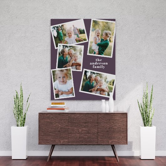Modern stijlvol paars decor met meerdere foto's canvas afdruk