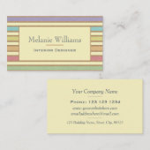 Modern stijlvol pasteelband striped visitekaartje (Voorkant / Achterkant)