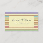 Modern stijlvol pasteelband striped visitekaartje (Voorkant)