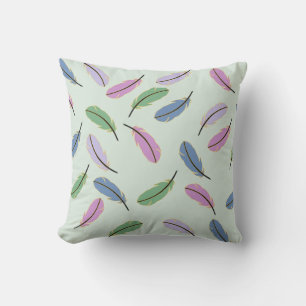 Modern stijlvol pasteelblauw verfpatroon kussen