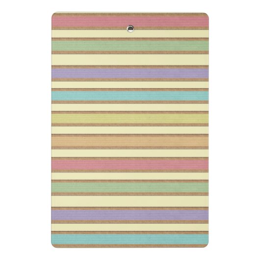 Modern stijlvol pasteeltje met gestreept monogram mini klembord (Achterkant)