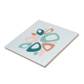 Modern stijlvol perzik Blauwgroen zalm Abstract pa Tegeltje (Zijkant)