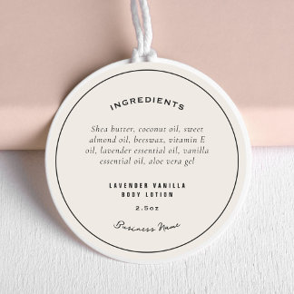 Modern stijlvol product Ingrediënten Lijst Ronde Sticker