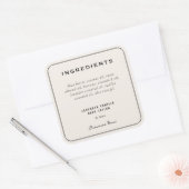 Modern stijlvol product Ingrediënten Lijst Vierkante Sticker (Envelop)