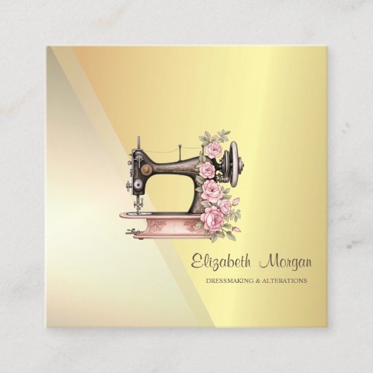 Modern stijlvol, professioneel geometrisch goud vierkante visitekaartje (Voorkant)