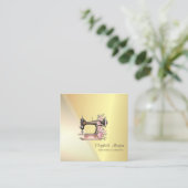 Modern stijlvol, professioneel geometrisch goud vierkante visitekaartje (Staand voorkant)