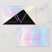 Modern stijlvol, professioneel geoometrisch hologr visitekaartje (Voorkant / Achterkant)