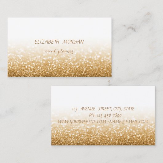 Modern stijlvol, professioneel glittery, Bokeh Visitekaartje (Voorkant / Achterkant)