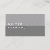 Modern & stijlvol professioneel grijs-op-grijs visitekaartje (Voorkant)