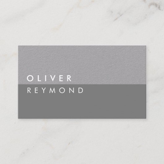 Modern & stijlvol professioneel grijs-op-grijs visitekaartje (Voorkant)