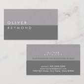 Modern & stijlvol professioneel grijs-op-grijs visitekaartje (Voorkant / Achterkant)