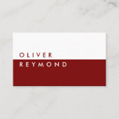 Modern & Stijlvol professioneel half-donkerrood Visitekaartje (Voorkant)