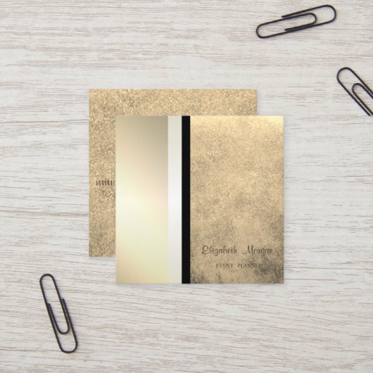 Modern stijlvol, professioneel meetkundig, gestree vierkante visitekaartje (Voorkant / Achterkant in situ)