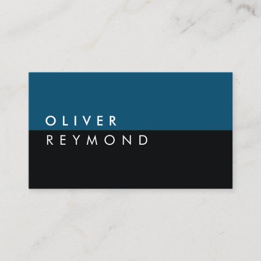 Modern & Stijlvol Professioneel zwart-blauw Visitekaartje (Voorkant)