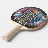 modern stijlvol Professionele kleurrijke tekst Tafeltennisbatje (Voorkant Gekanteld)