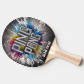 modern stijlvol Professionele kleurrijke tekst Tafeltennisbatje (Zijkant)