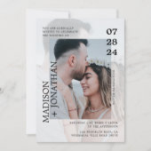 Modern Stijlvol Romantic Photo Wedding Kaart (Voorkant)