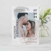 Modern Stijlvol Romantic Photo Wedding Kaart (Staand voorkant)